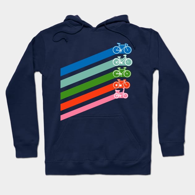 Retro Bike Stripes Hoodie by freeves